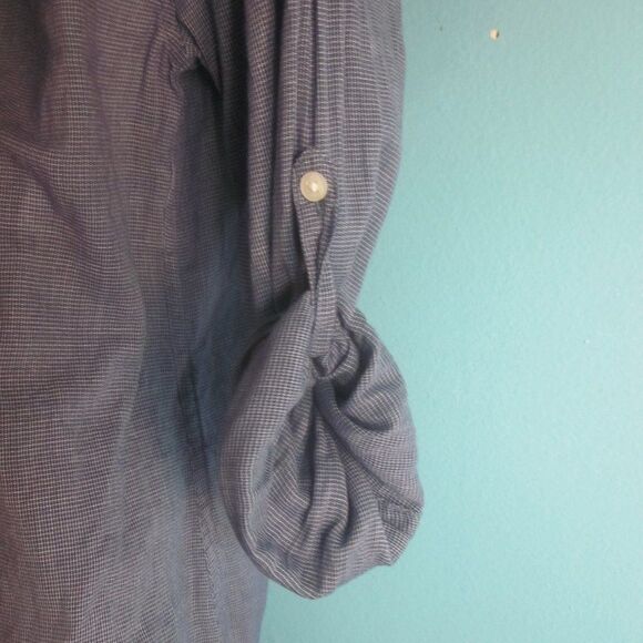 Horny Toad Womens Blue Button Up Shirt Summer Weight Size S Travel Long Sleeve - Picture 12 of 12